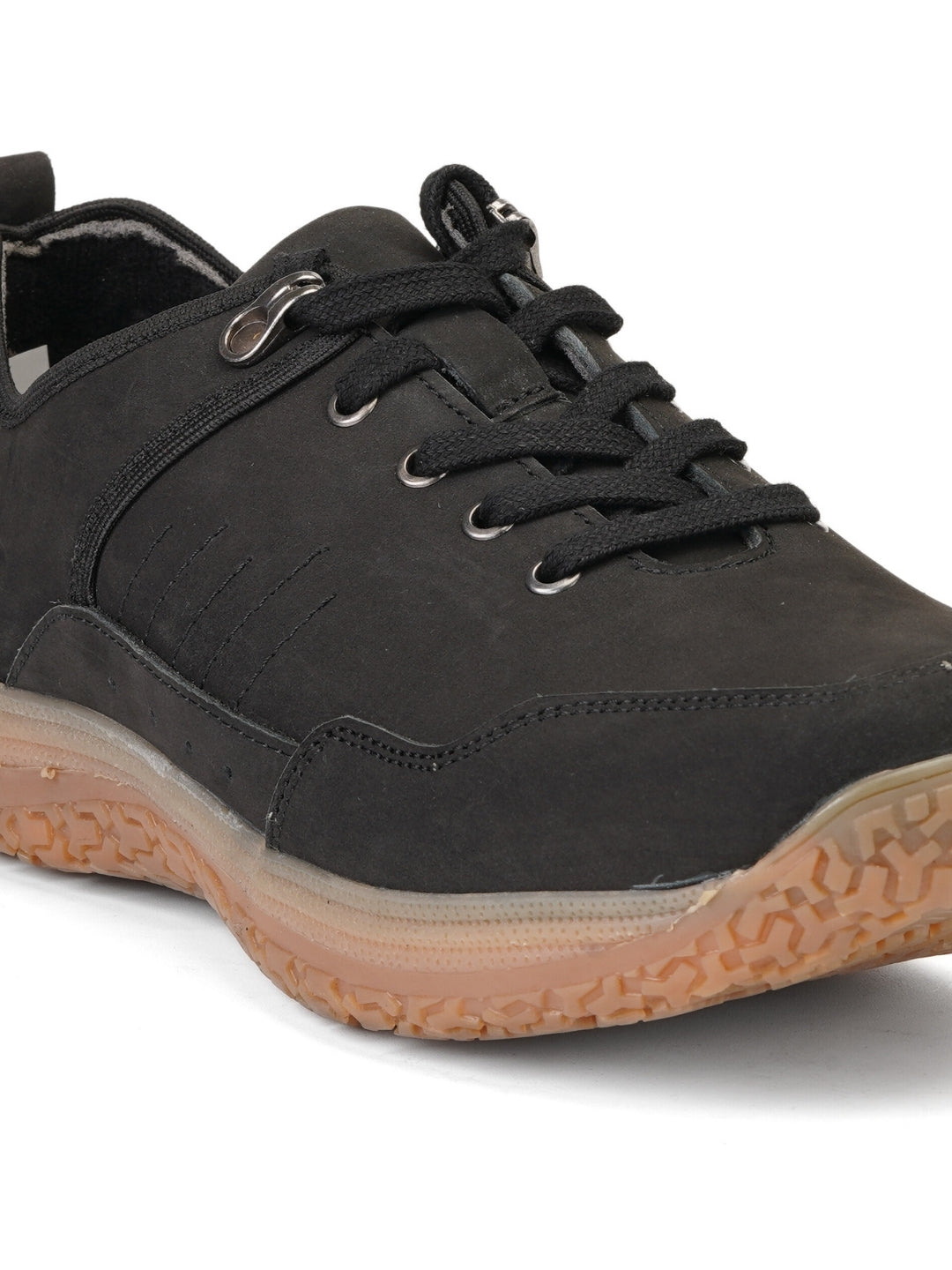 Extacy Black Genuine Leather Derby Casual Shoes For Men Exm010206 C001