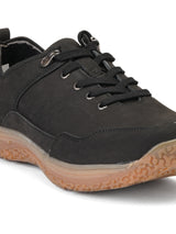 Extacy Black Genuine Leather Derby Casual Shoes For Men Exm010206 C001