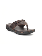 City Magic Brown Genuine Leather Thong Slipper For Men Cmm041009 C003