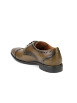 Top Brass Olive Green Genuine Leather Derby Formal Shoes For Men Tbm021095 C665