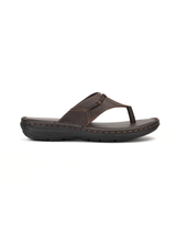 City Magic Brown Genuine Leather Thong Slipper For Men Cmm041009 C003
