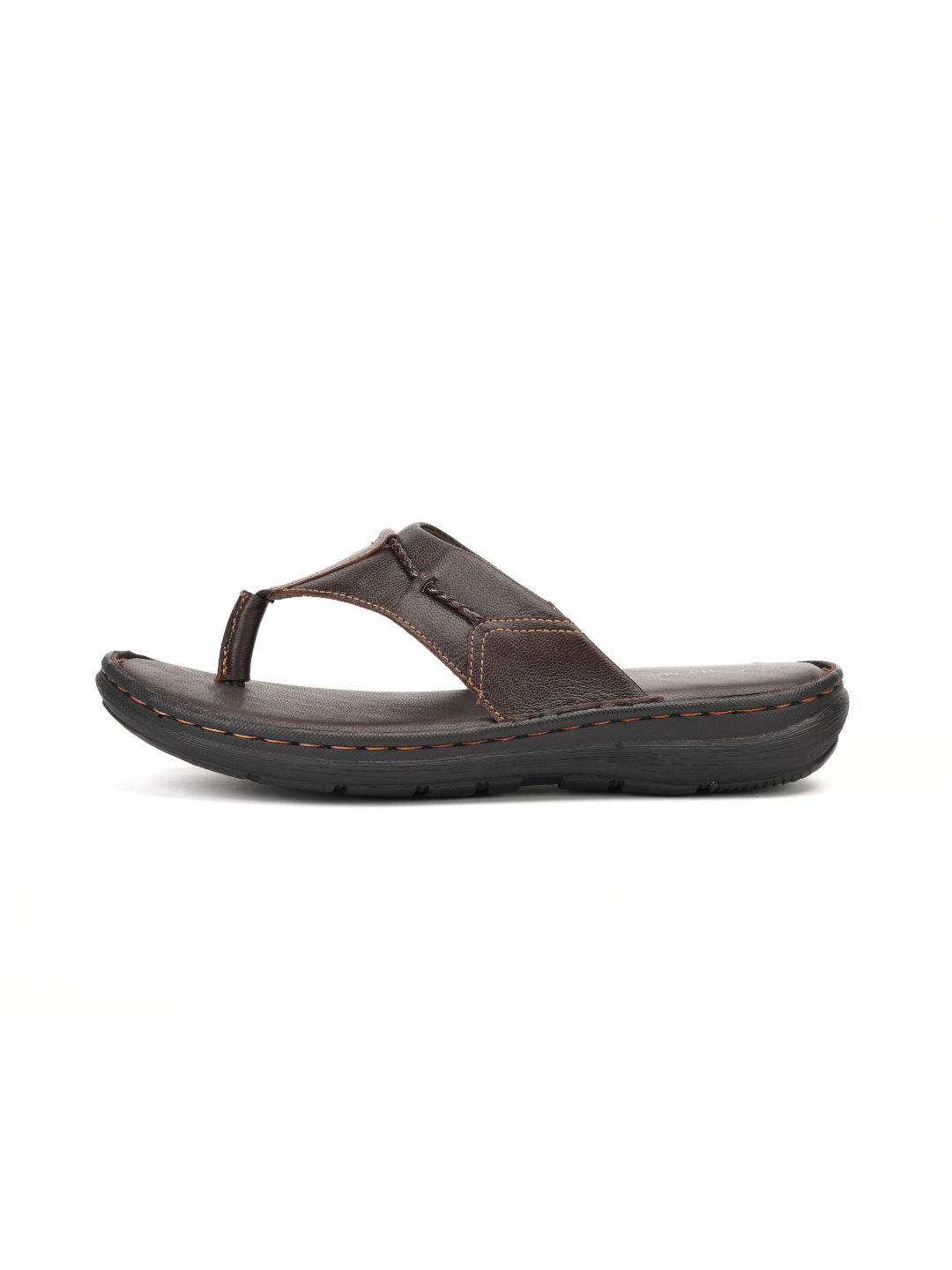 City Magic Brown Genuine Leather Thong Slipper For Men Cmm041009 C003