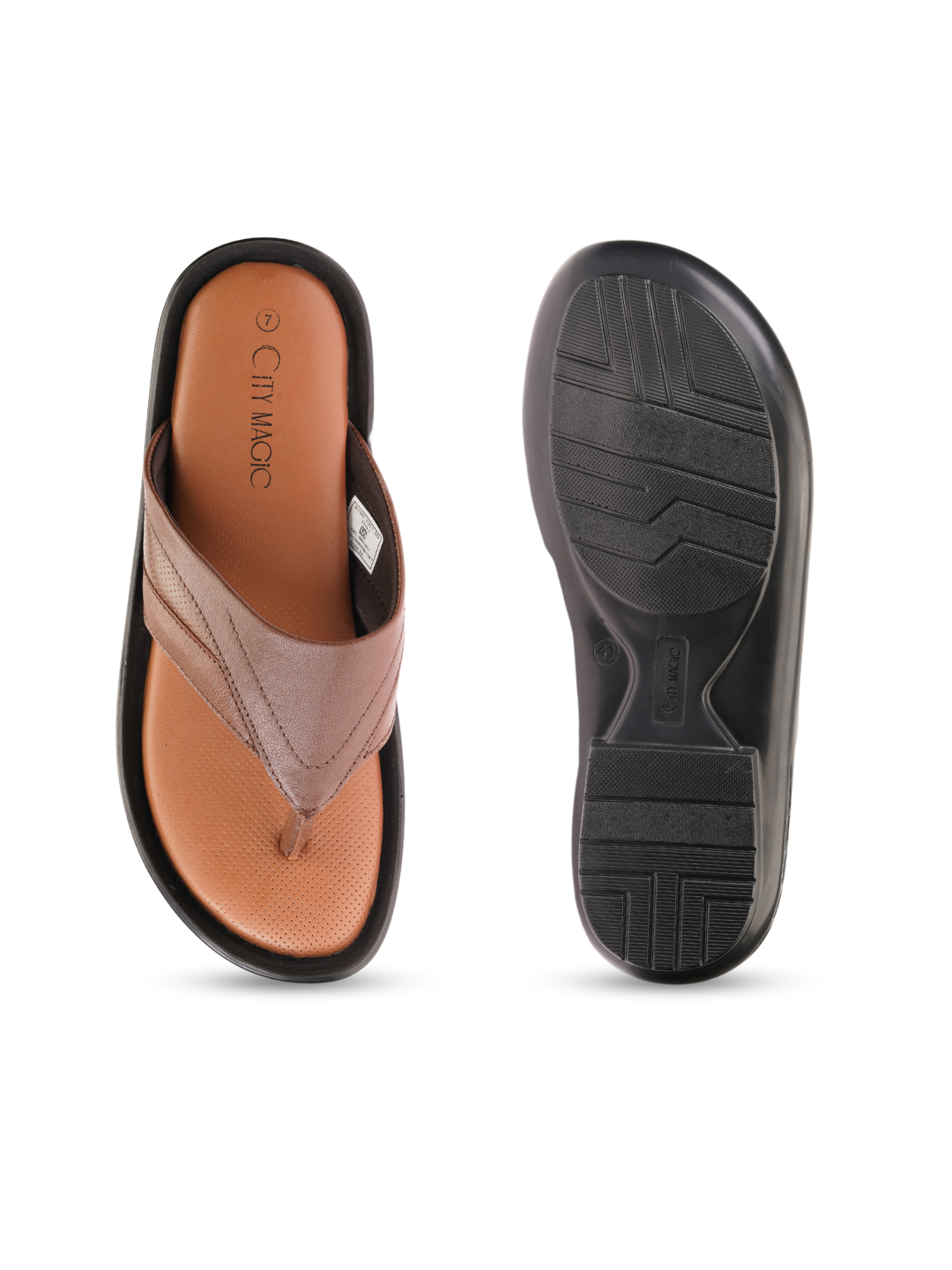 City Magic Cheeku Genuine Leather Thong Slipper For Men Cmm041008 C758