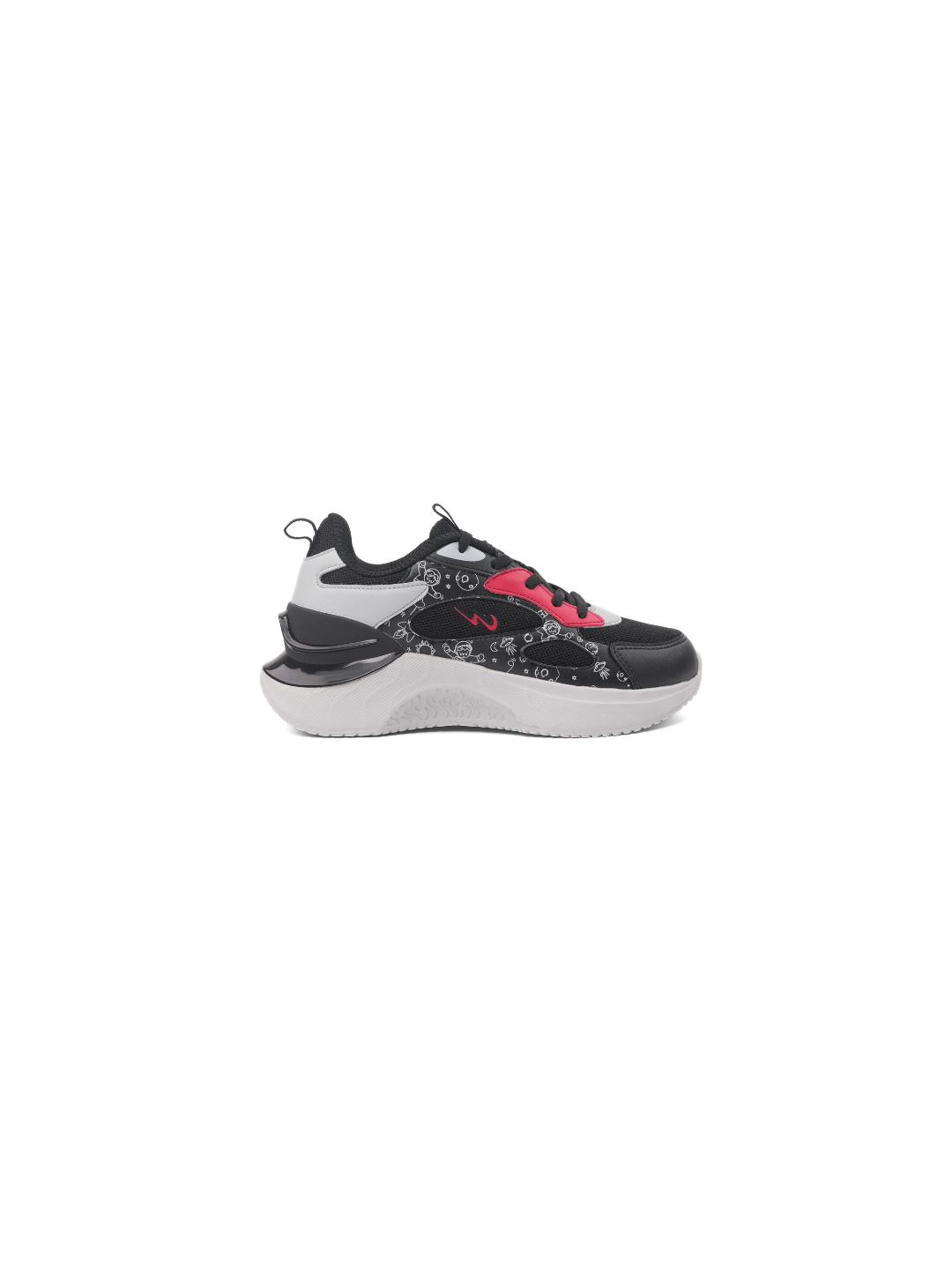 Campus Black/L.Grey Sports Shoes For Kids Turtle-22C-186 C940