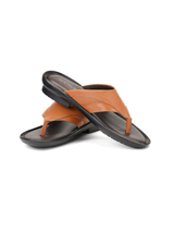 City Magic Tan Genuine Leather Thong Slipper For Men Cmm041008 C006