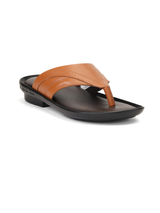City Magic Tan Genuine Leather Thong Slipper For Men Cmm041008 C006