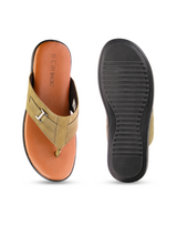 City Magic Olive Genuine Leather Thong Slipper For Men Cmm041004 C084