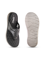 Comfort Walk Black Genuine Leather Thong Slipper For Men Cwm041014 C001