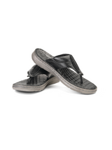 Comfort Walk Black Genuine Leather Thong Slipper For Men Cwm041014 C001