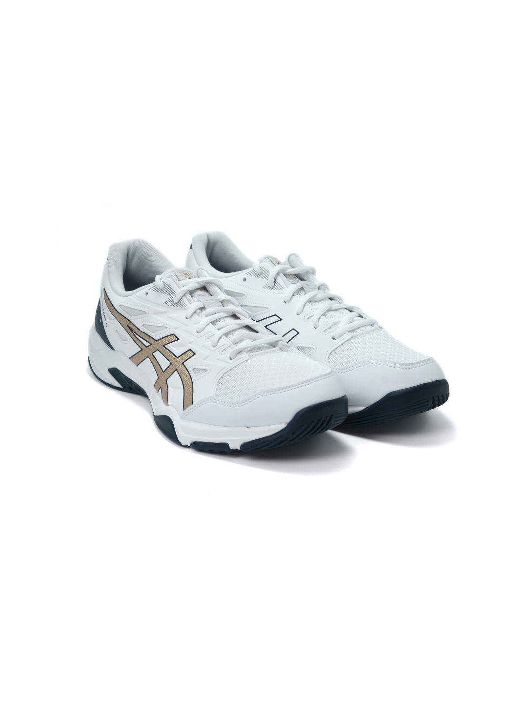 Asics White/Pure Gold Sports Shoes For Men Gel Rocket 11 C658