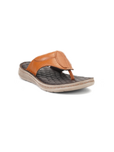 Comfort Walk Tan Genuine Leather Thong Slipper For Men Cwm041014 C006