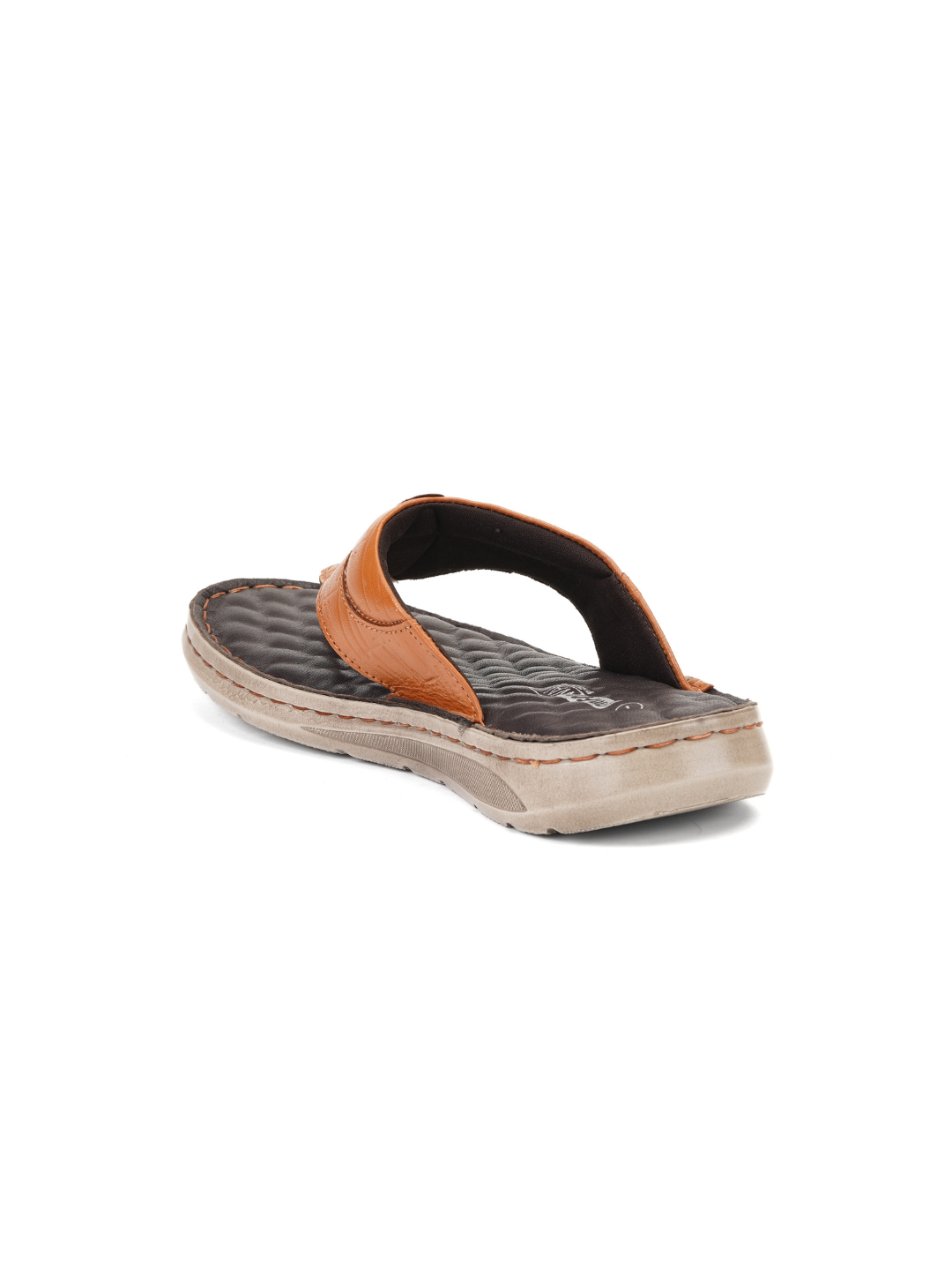 Comfort Walk Tan Genuine Leather Thong Slipper For Men Cwm041014 C006