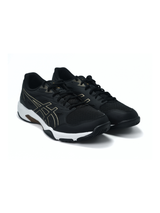 Asics Black/Pure Gold Sports Shoes For Men Gel Rocket 11 C536