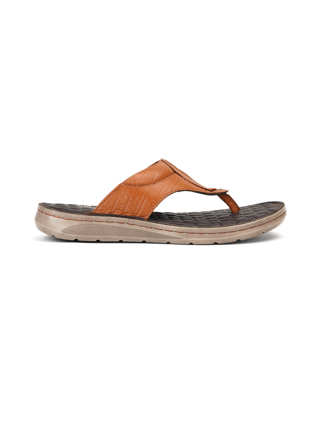 Comfort Walk Tan Genuine Leather Thong Slipper For Men Cwm041014 C006