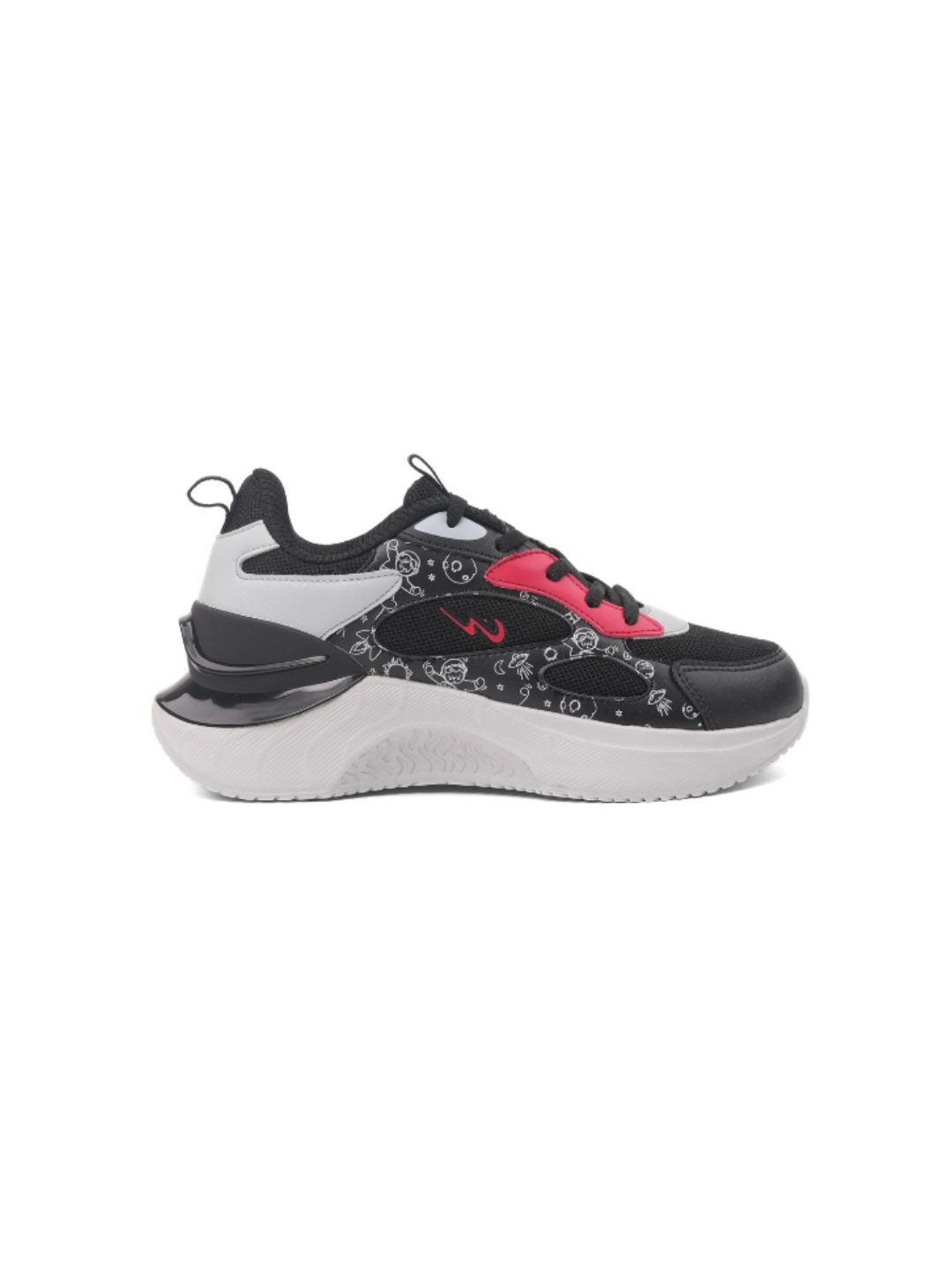 Campus Black/L.Grey Sports Shoes For Kids Turtle-22C-186 C940