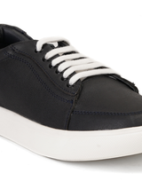 Extacy Blue Genuine Leather Tumble Sneaker For Men Exm010235 C002