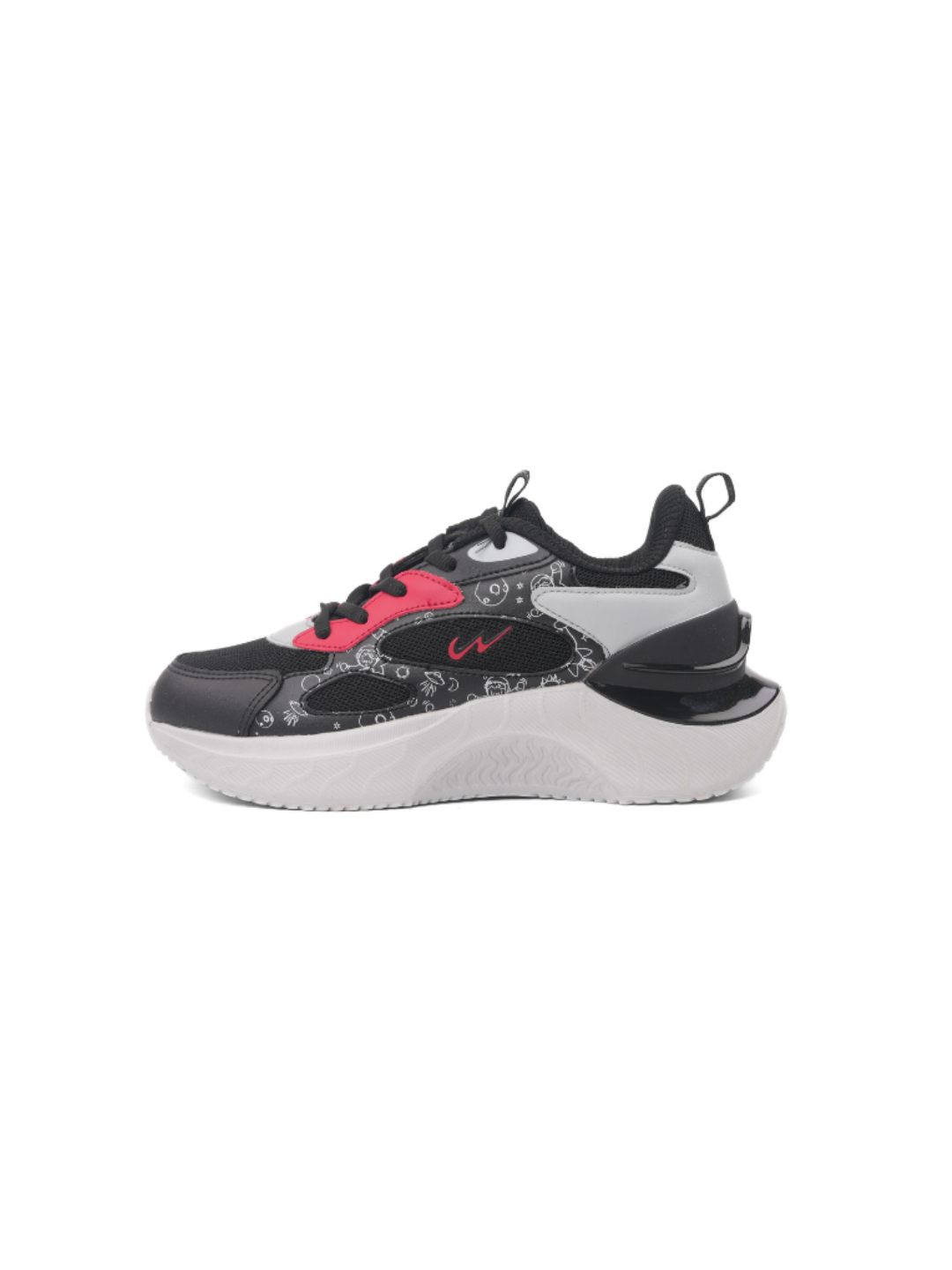 Campus Black/L.Grey Sports Shoes For Kids Turtle-22C-186 C940