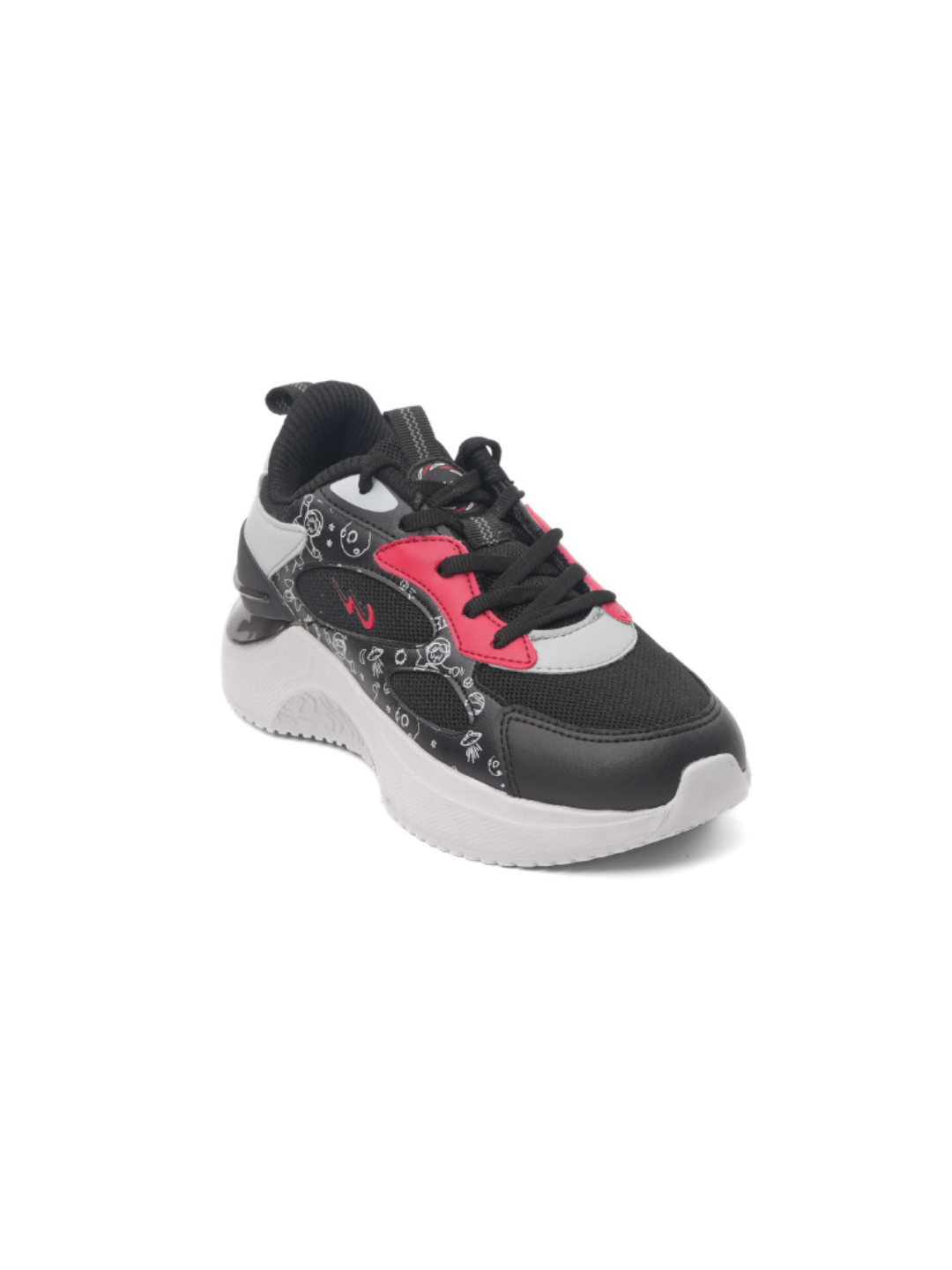 Campus Black/L.Grey Sports Shoes For Kids Turtle-22C-186 C940
