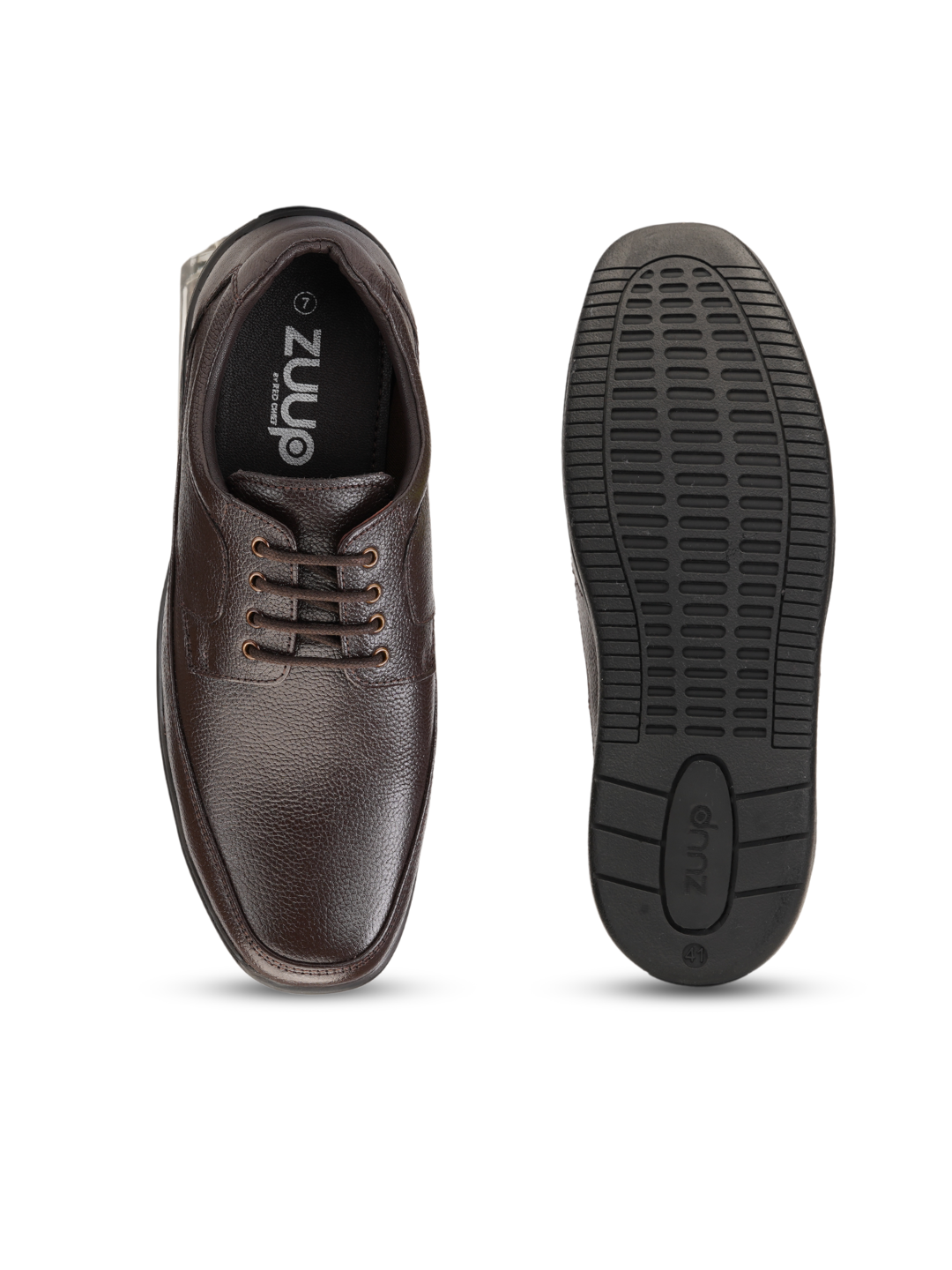 Zuup Brown Genuine Leather Derby Formal Shoes For Men Zfm021075 C003