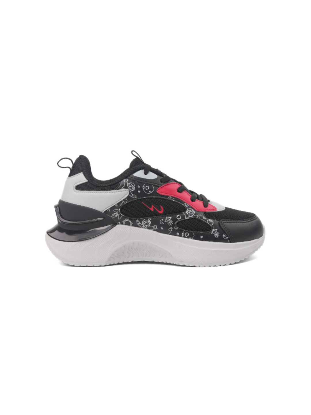Campus Black/L.Grey Sports Shoes For Kids Turtle-22C-186 C940