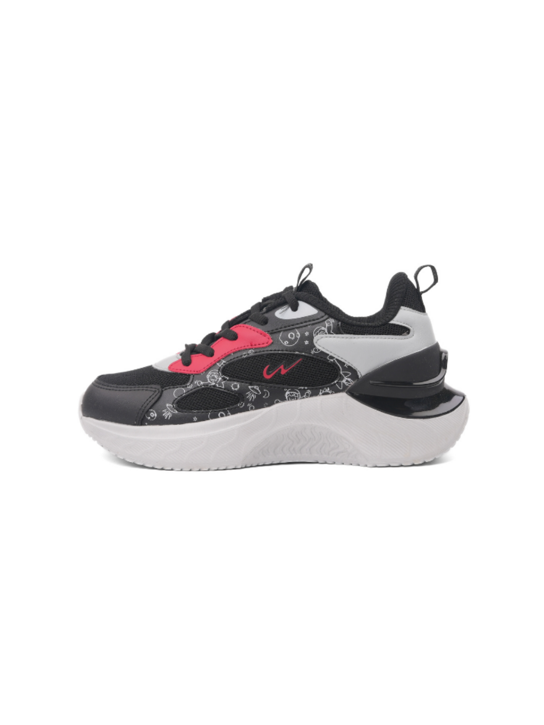 Campus Black/L.Grey Sports Shoes For Kids Turtle-22C-186 C940
