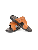 City Magic Tan Genuine Leather Toe Ring Slipper For Men Cmm041007 C006