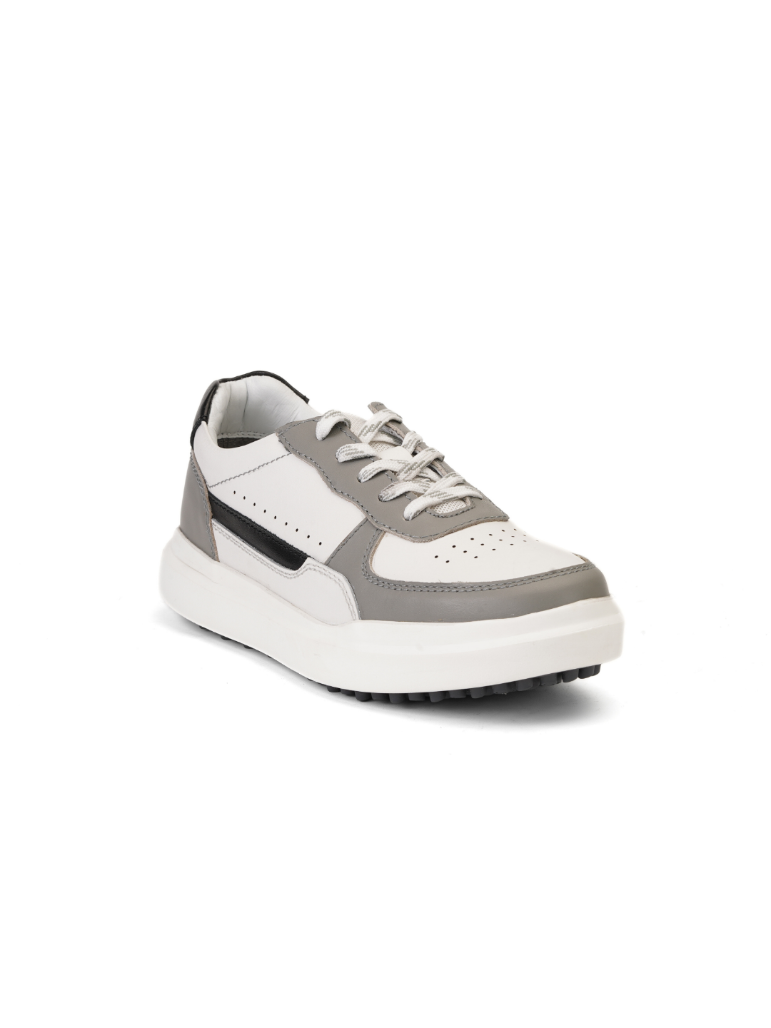 Extacy White/Grey Genuine Leather Sneaker For Men Exm010213 C499