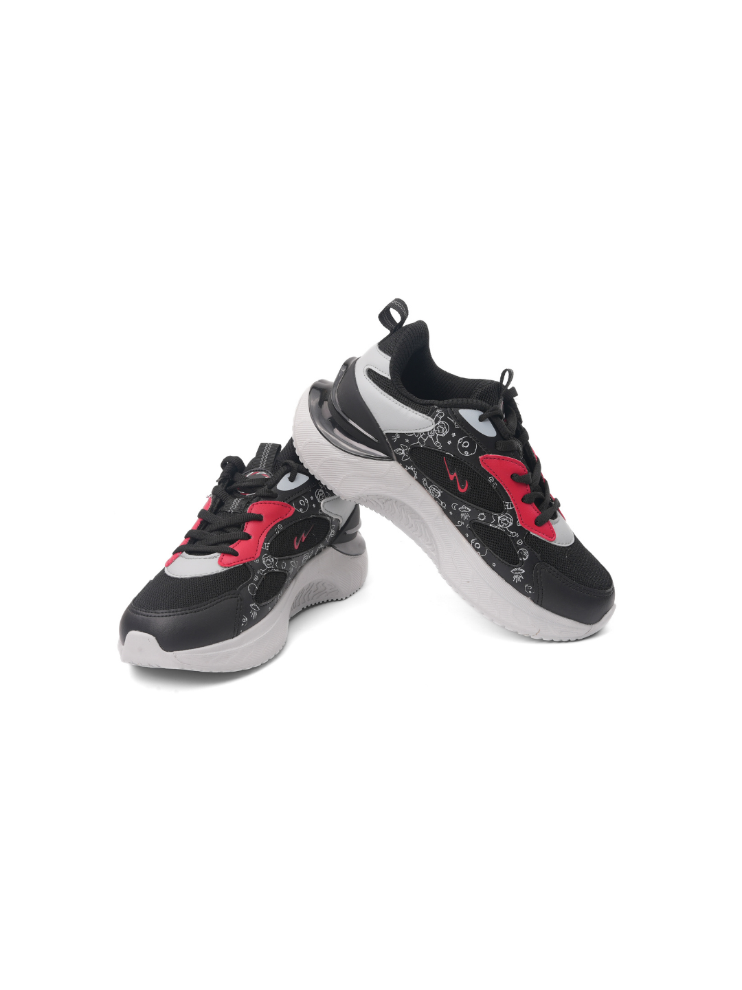 Campus Black/L.Grey Sports Shoes For Kids Turtle-22C-186 C940