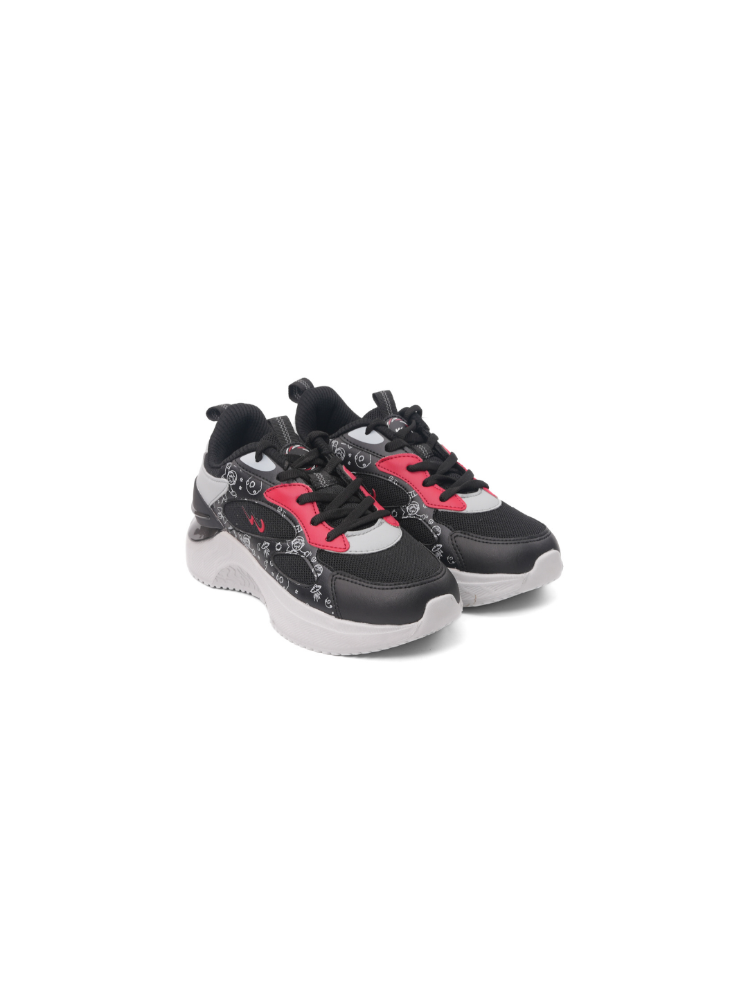 Campus Black/L.Grey Sports Shoes For Kids Turtle-22C-186 C940