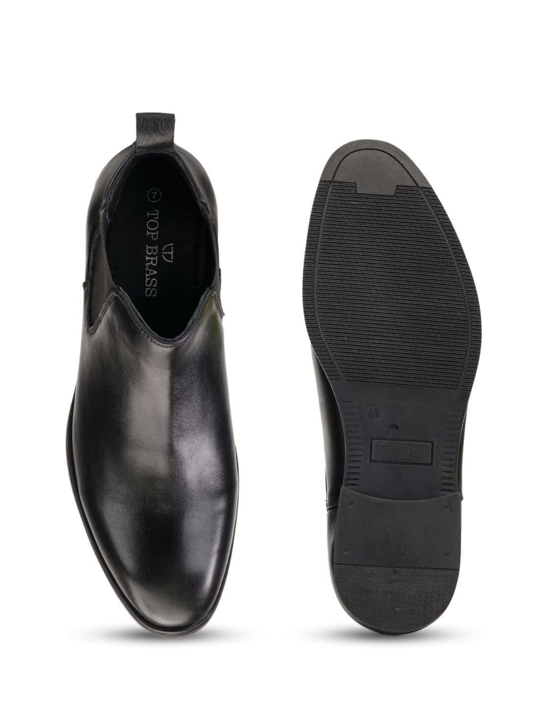 Top Brass Black Genuine Leather Boot Formal Shoes For Men Tbm021101 C001