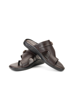 City Magic Brown Genuine Leather Toe Ring Slipper For Men Cmm041007 C003