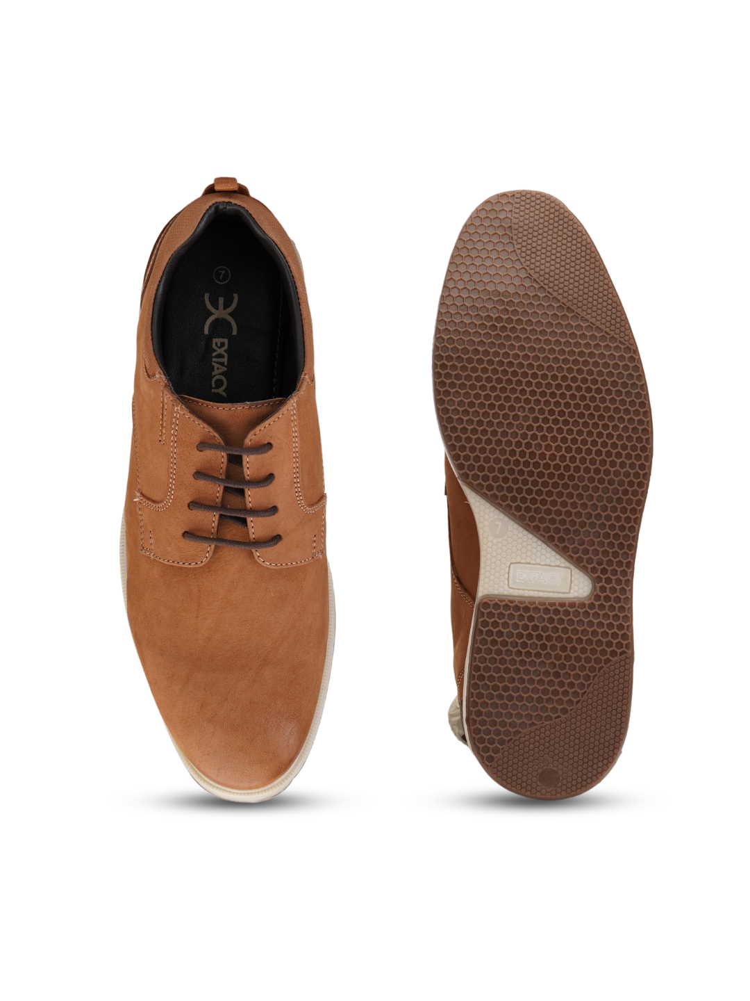Extacy Rust Genuine Leather Derby Casual Shoes For Men Exm010223 C022
