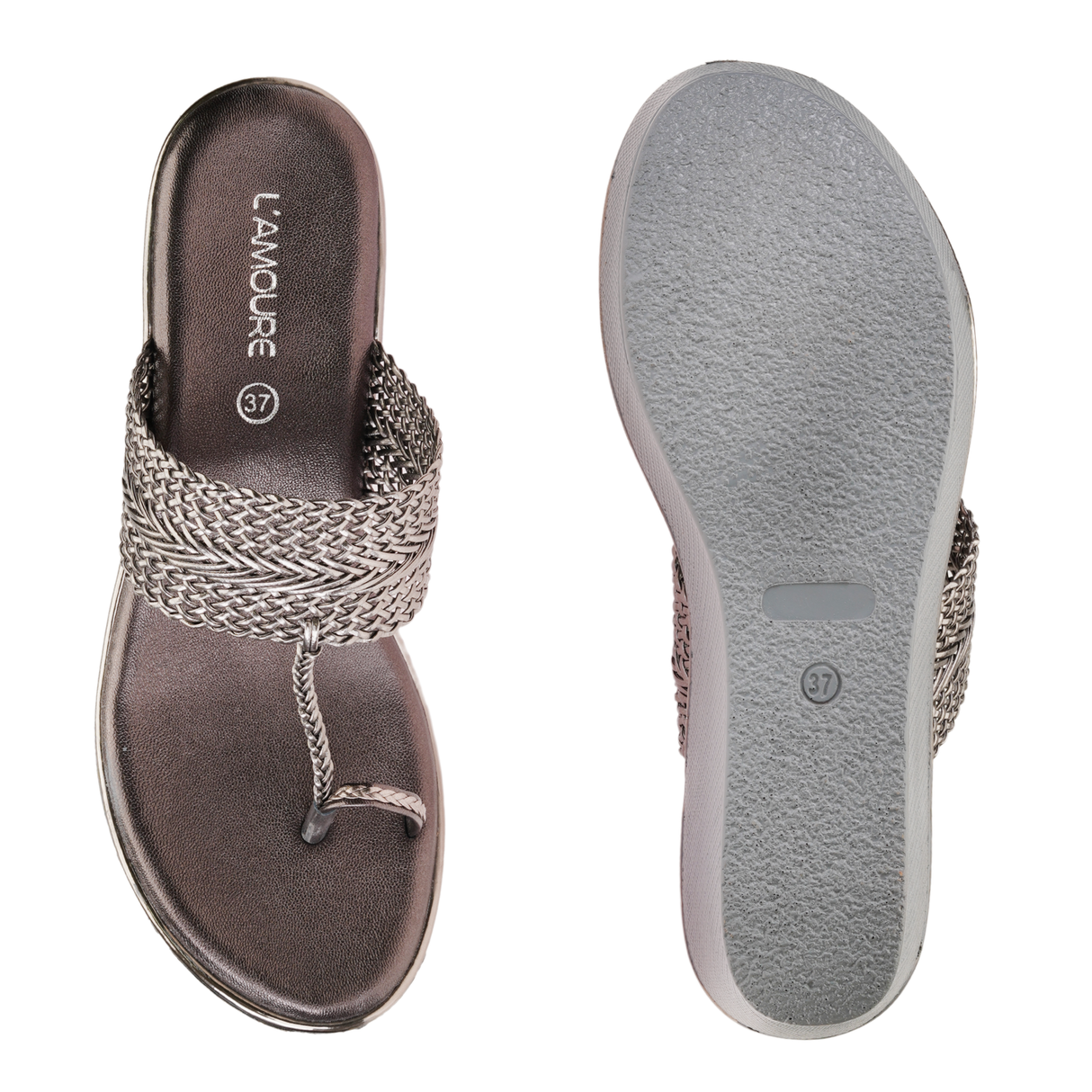 Lamoure Gun Metal Casual Wedge For Women Lmw039129 C591