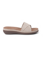 Beige sandal on a white background