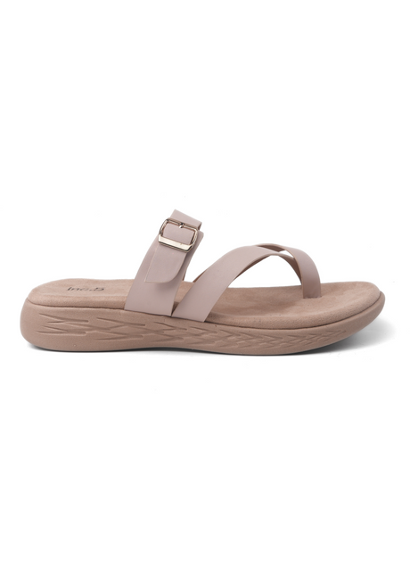 Beige sandal on a white background