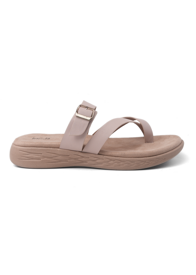 Beige sandal on a white background