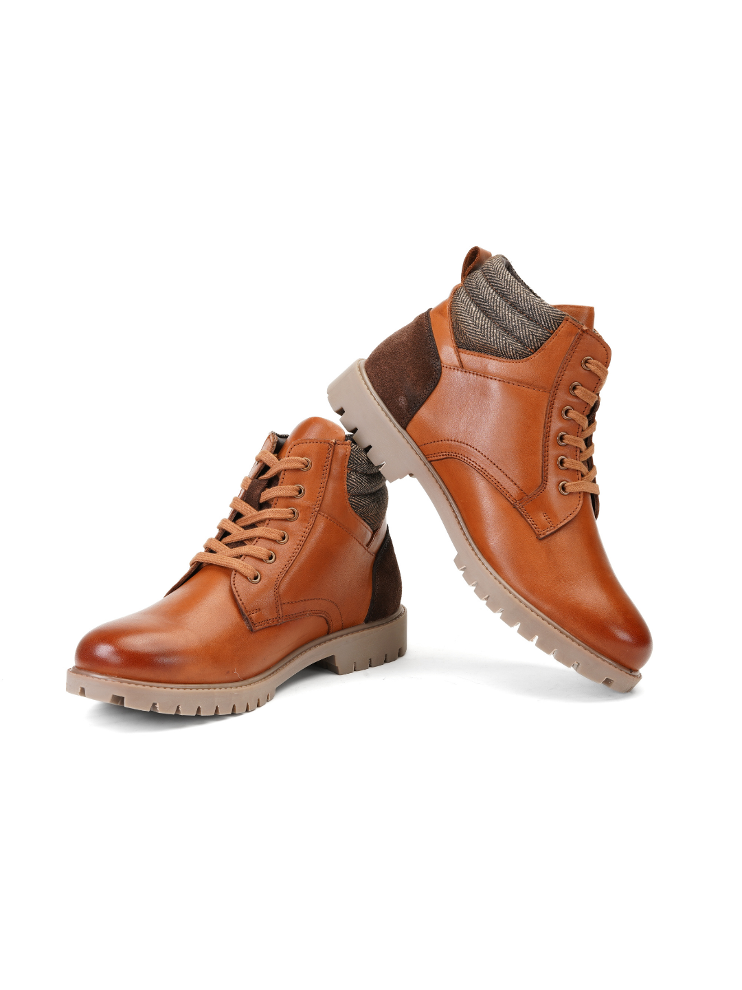 Extacy Tan Genuine Leather Ankel Lace Boot Casual Shoes For Men Exm010237 C006