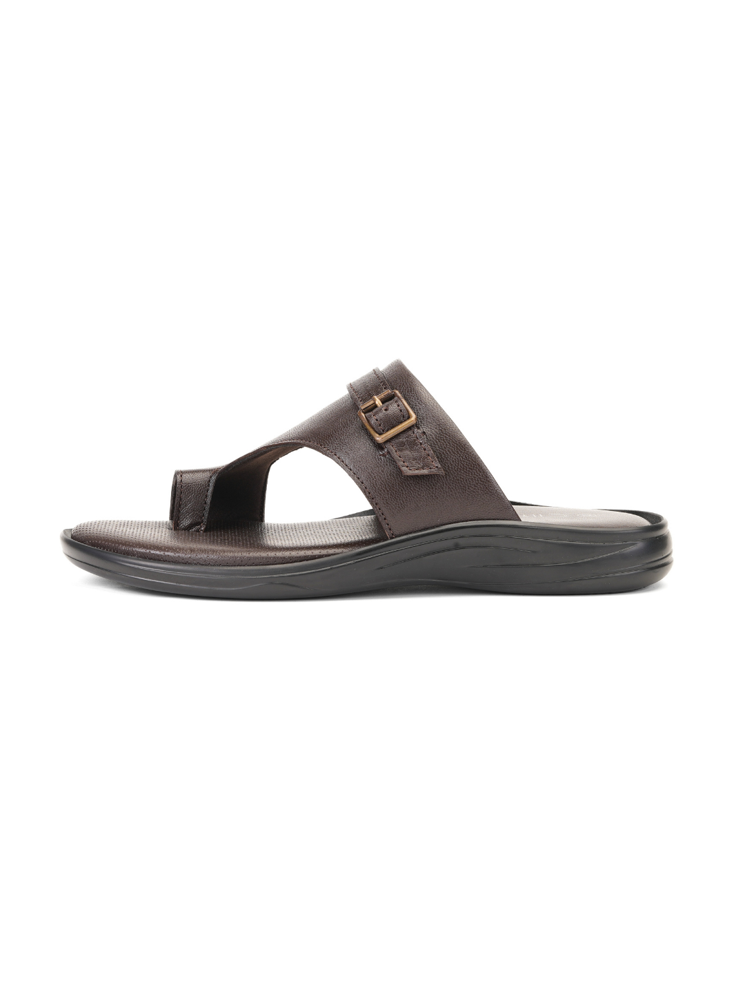 City Magic Brown Genuine Leather Toe Ring Slipper For Men Cmm041007 C003