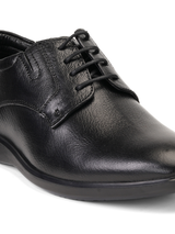 Zuup Black Genuine Leather Derby Formal Shoes For Men Zfm021014 C001