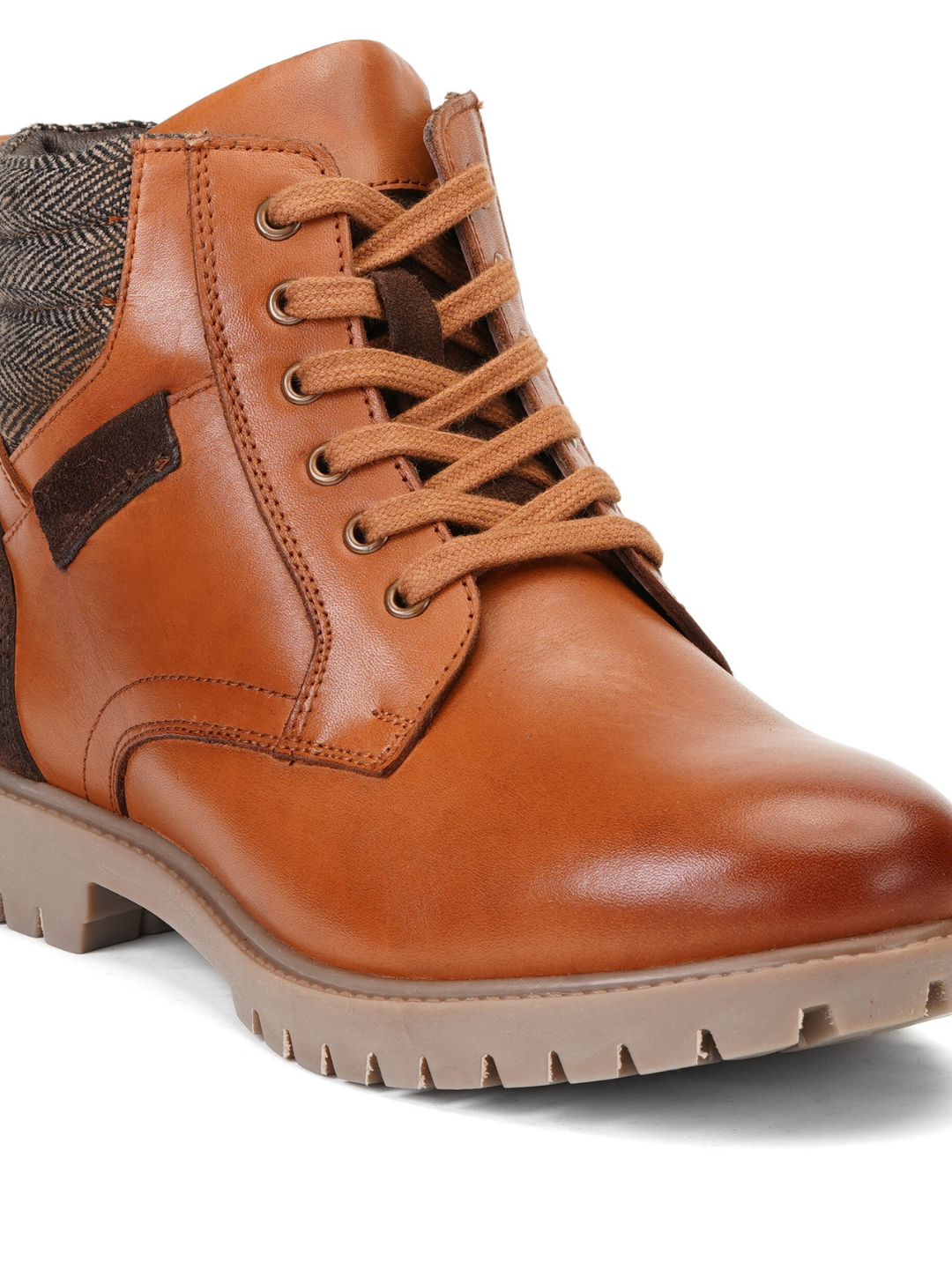 Extacy Tan Genuine Leather Ankel Lace Boot Casual Shoes For Men Exm010237 C006