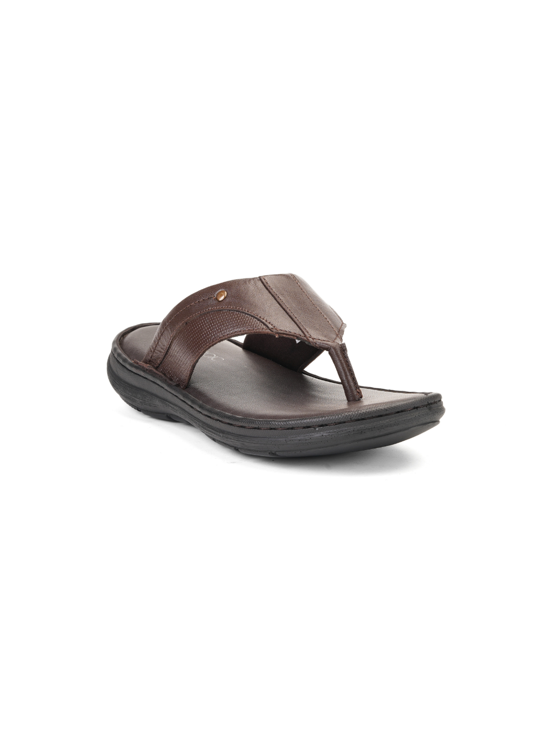 City Magic Dark Brown Genuine Leather Thong Slipper For Men Cmm041006 C258