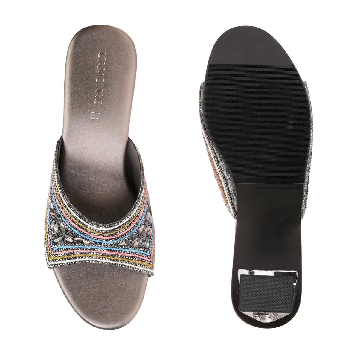 Lamoure Gun Metal Casual Heel For Women Lmw039293 C181