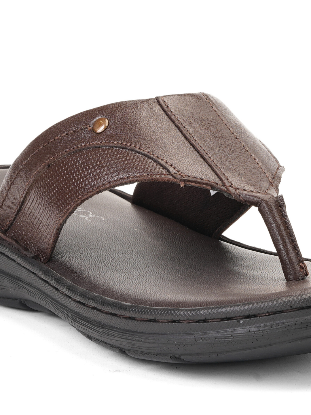 City Magic Dark Brown Genuine Leather Thong Slipper For Men Cmm041006 C258