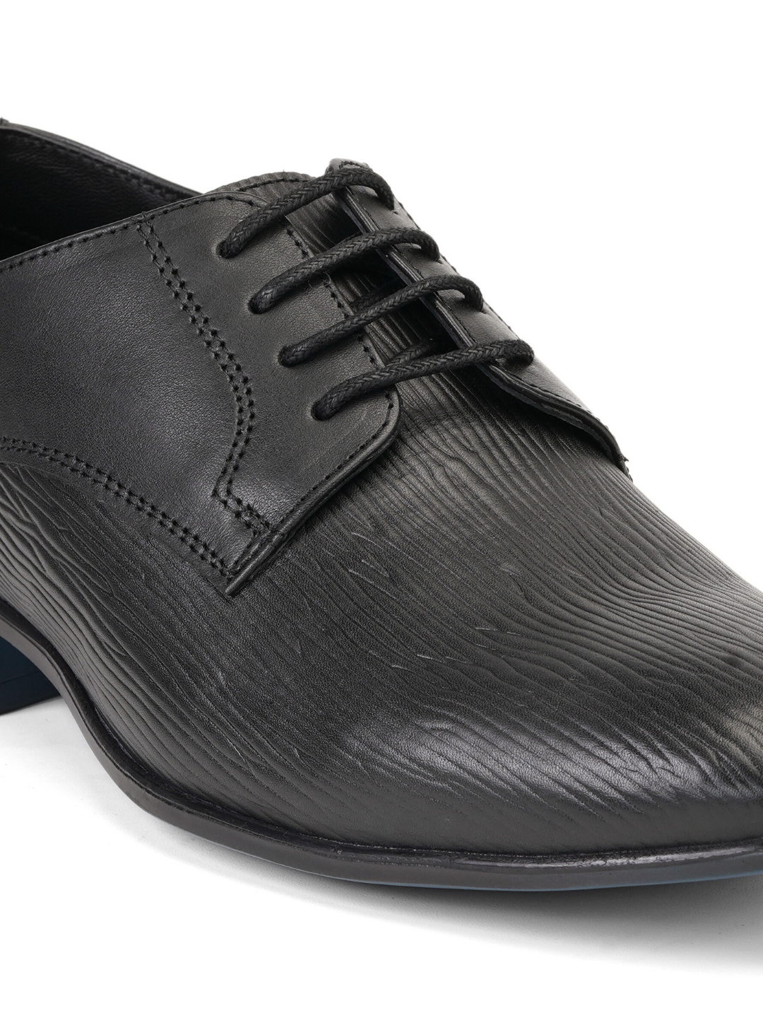 Top Brass Black Genuine Leather Derby Formal Shoes For Men Tbm021080 C001