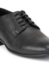 Top Brass Black Genuine Leather Derby Formal Shoes For Men Tbm021080 C001