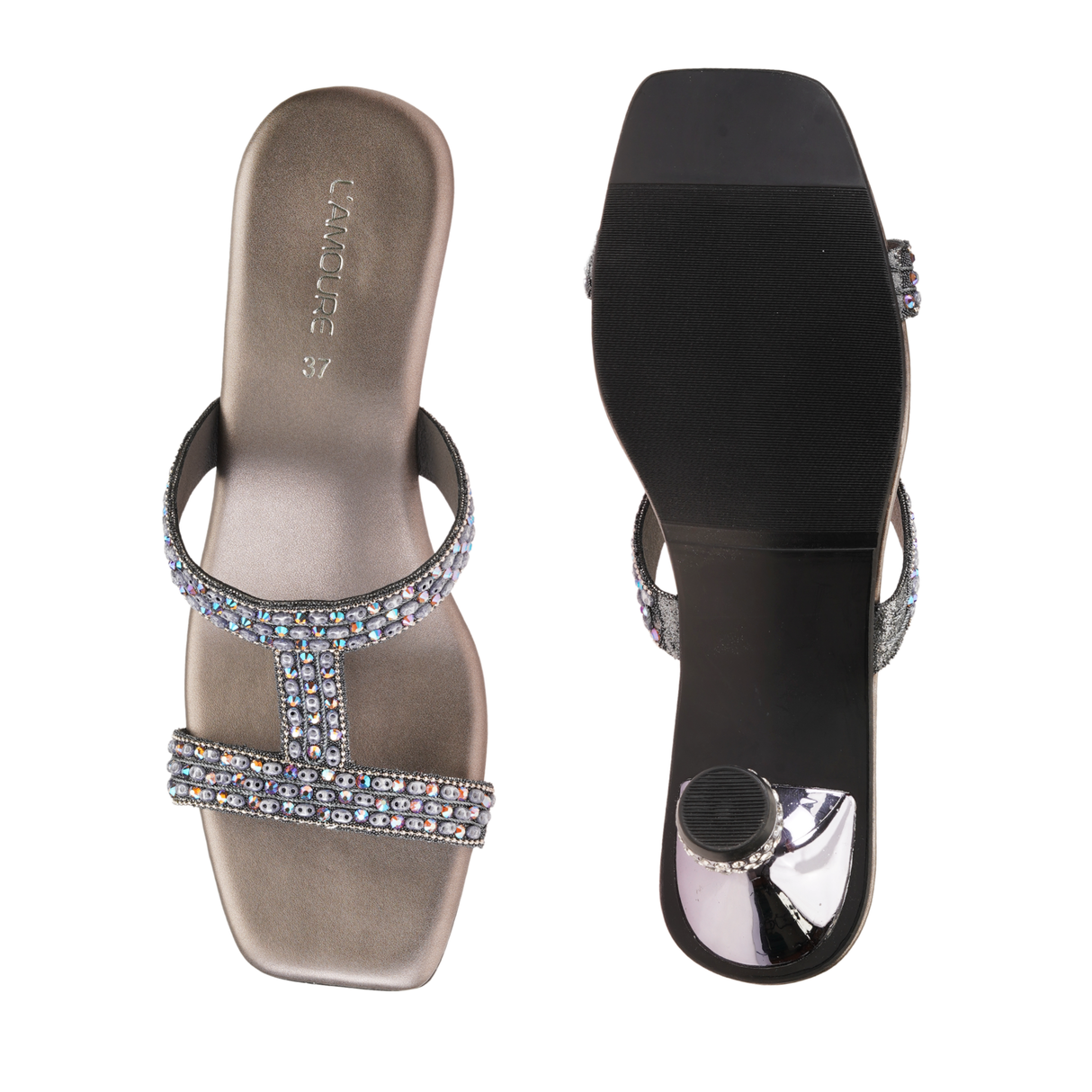 Lamoure Gun Metal Casual Heel For Women Lmw039125 C181