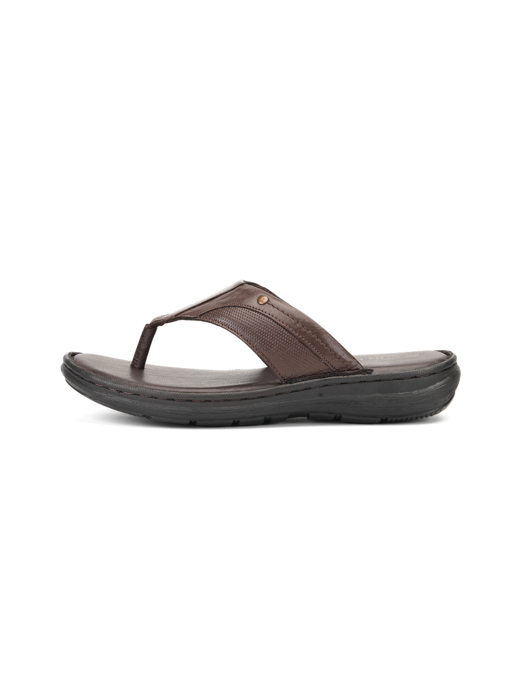 City Magic Dark Brown Genuine Leather Thong Slipper For Men Cmm041006 C258