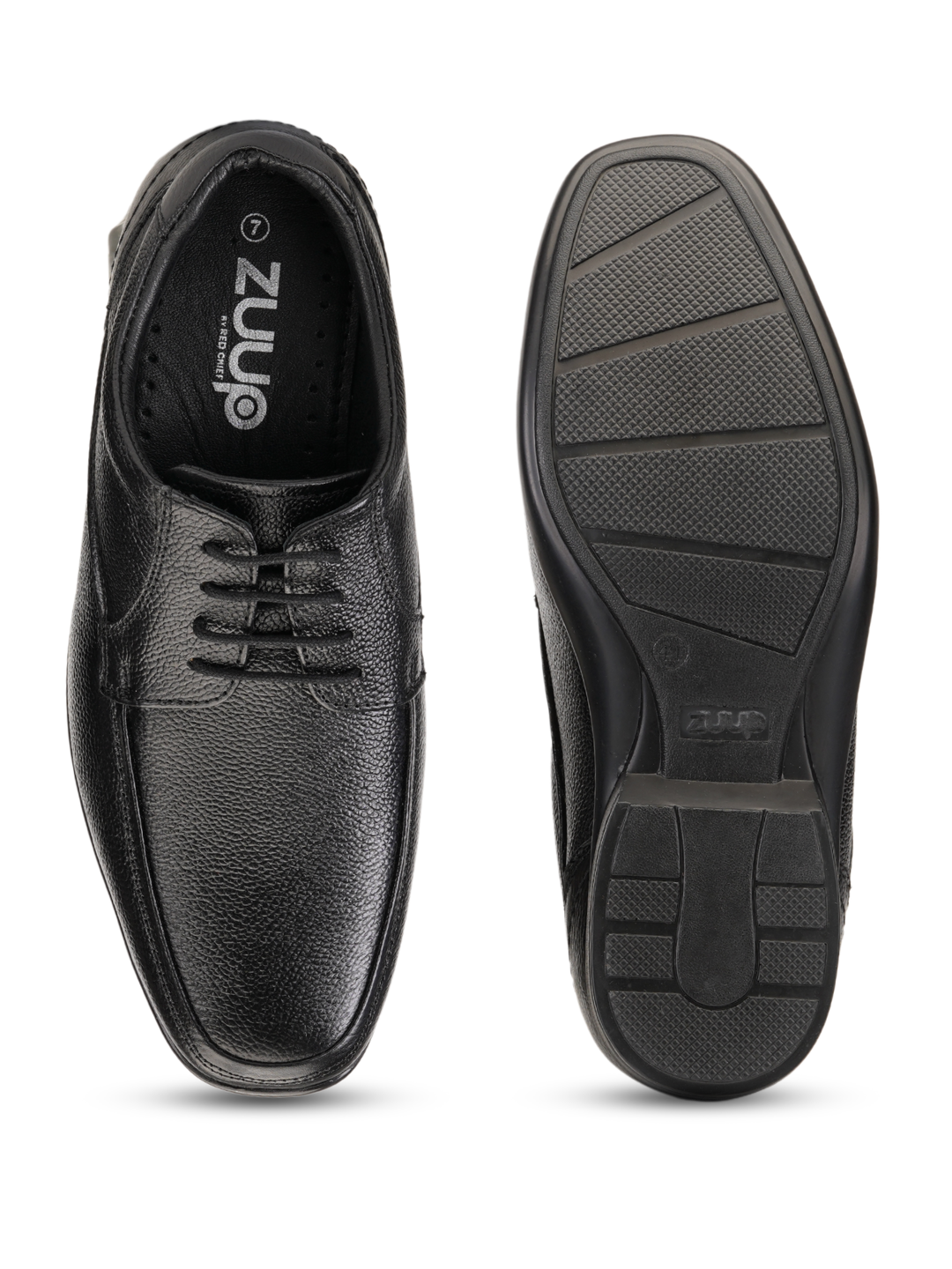 Zuup Black Genuine Leather Derby Formal Shoes For Men Zfm021021 C001
