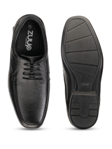 Zuup Black Genuine Leather Derby Formal Shoes For Men Zfm021021 C001