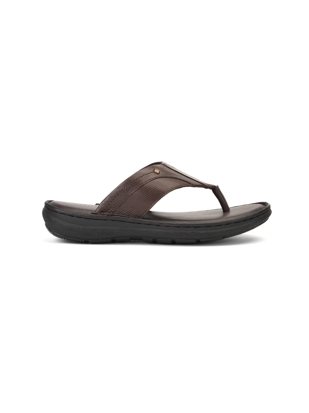 City Magic Dark Brown Genuine Leather Thong Slipper For Men Cmm041006 C258